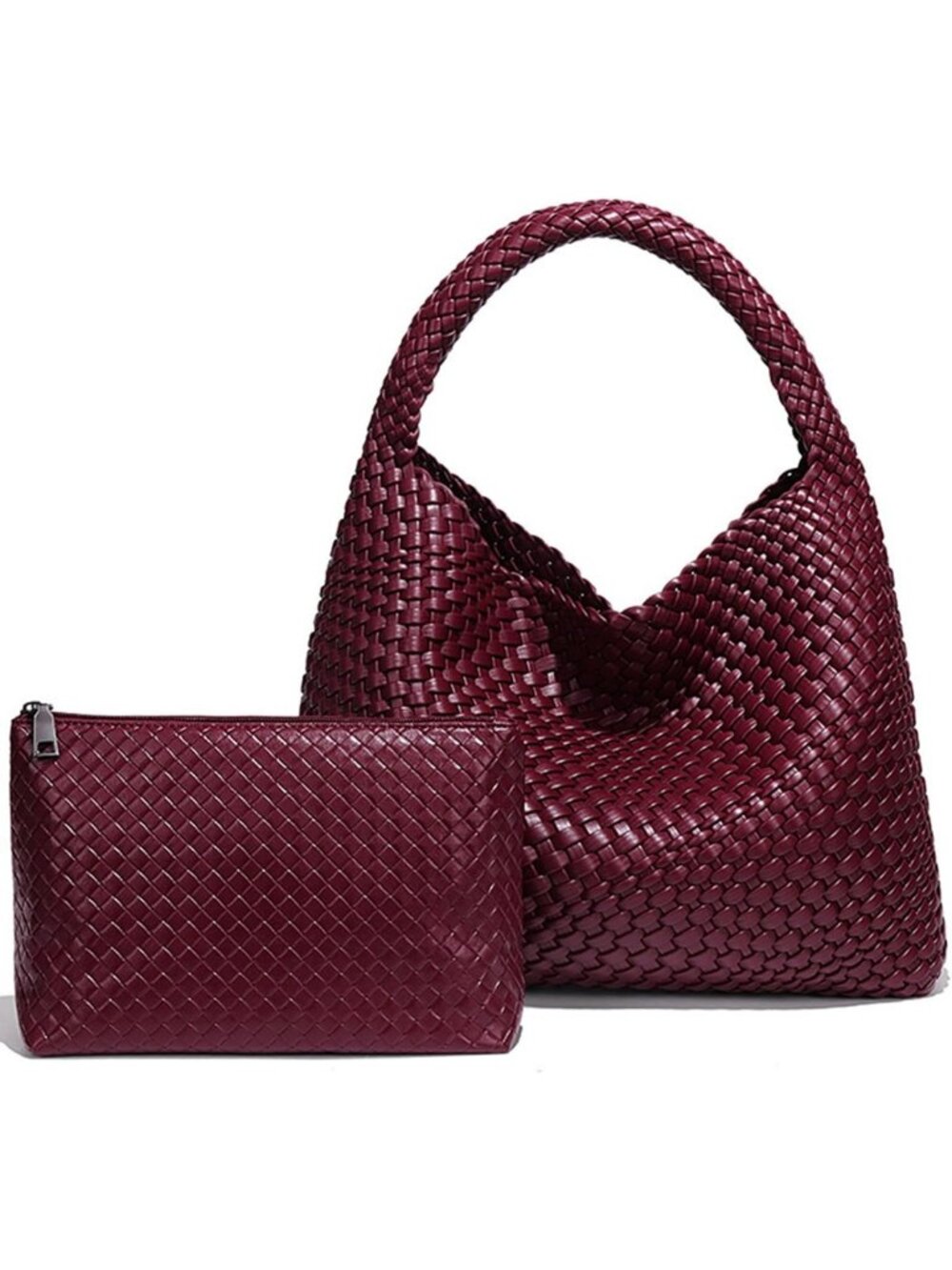 Large Capacity Woven Tote Bag for Women - Lightweight Travel Shoulder Hobo Purse